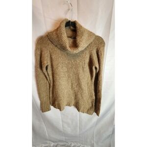 Good Rider Cowl Neck Angora Blend Sweater Taupe Brown Equestrian Style 19033